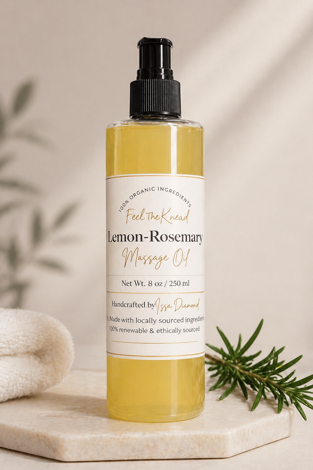 FTK Signature Lemon Rosemary Warming Massage Oil